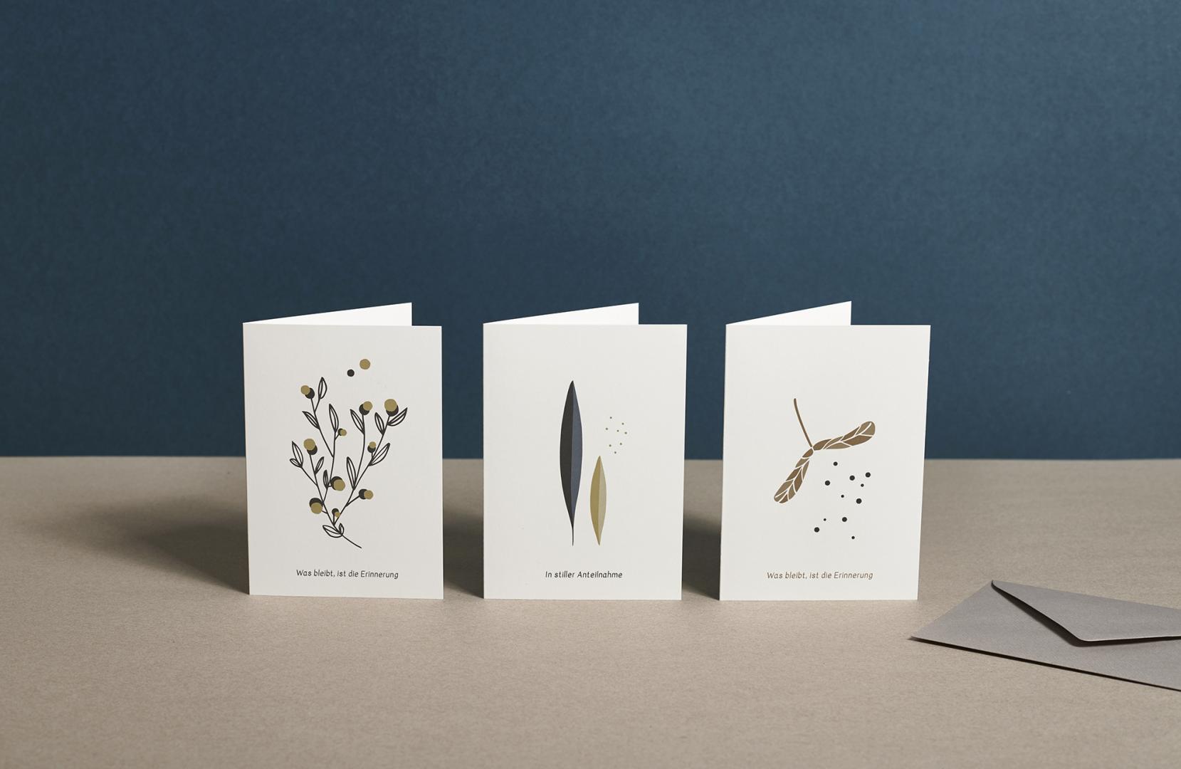 Family Tree Studio Klappkarten / Trauerkarten . Konzept . Grafik Design . Illustration