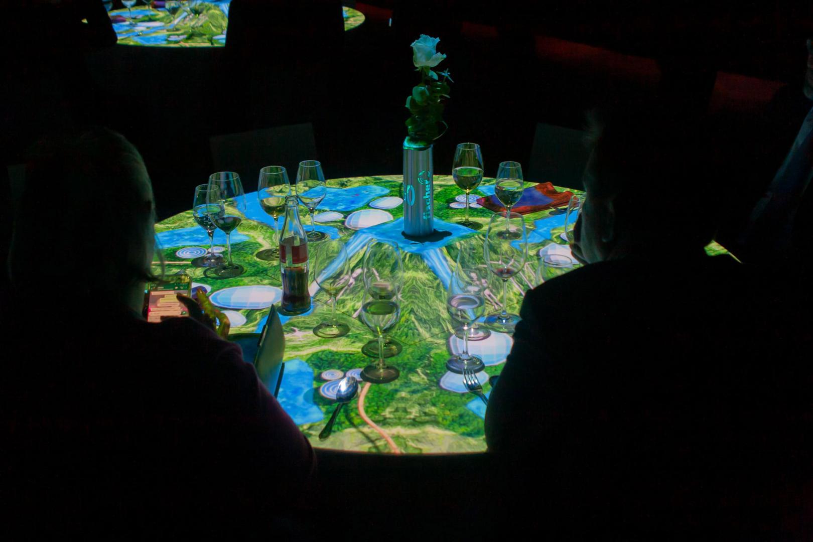 Fischer Group Gala Dinner Table Projection Mapping