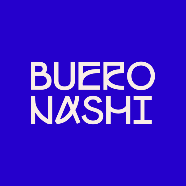 BUERO NASHI Logo BUERO NASHI Schriftzug auf blauem Hintergrund